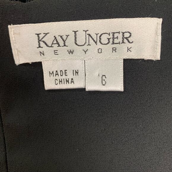 Kay Unger NY Size 6 Lace Velvet Polka Strapless Maxi Dress Black Party Cocktail - Picture 12 of 12